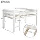 preview thumbnail 17 of 19, Twin Size Low Loft Bed with Ladder & Guardrails, Wooden Twin Bed Frame