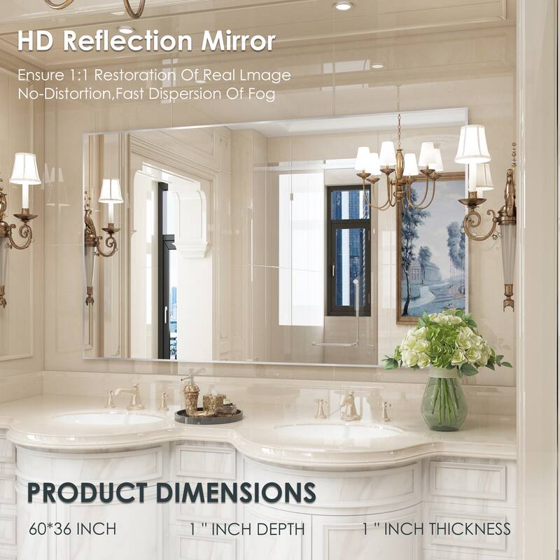 QuivaraView Wall Mounted Aluminum Frame Bathroom Vanity Mirror
