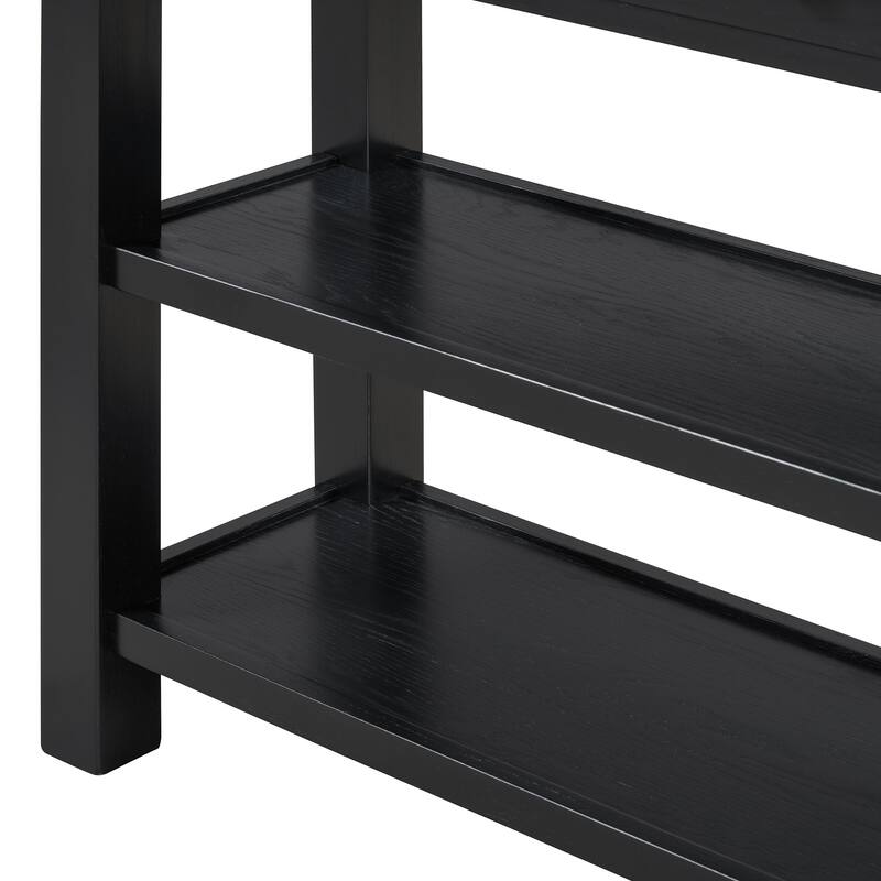 Console Table with Drawer and Two Sturdy Shelves for Entryway, Living Room