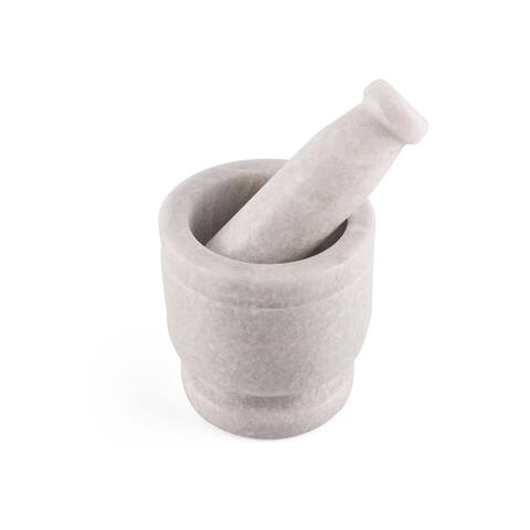 Cassia Marble Mortar and Pestle - 7'6" x 9'6"