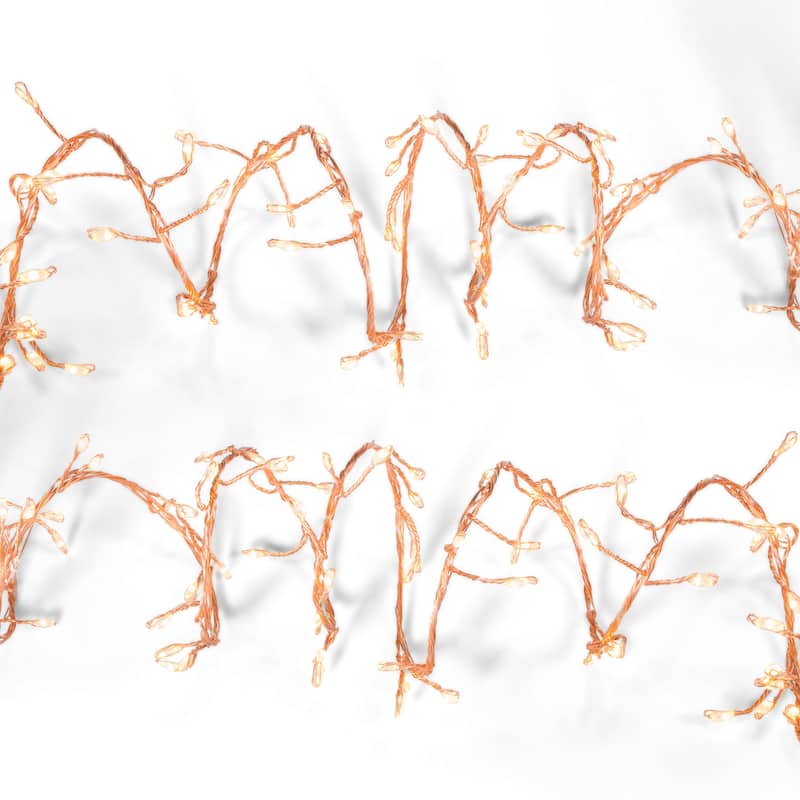Set of 2 6 ft Electric Firecracker Garland with Warm White Lights
