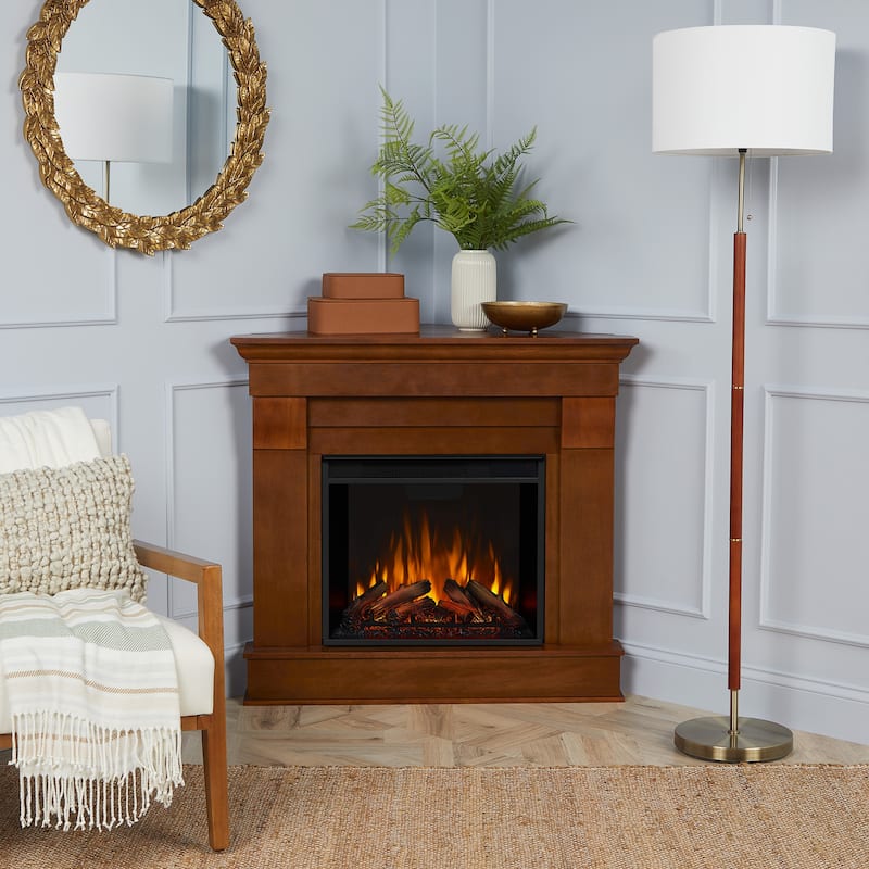 Chateau 41" Espresso Finish Electric Corner Fireplace bt Real Flame
