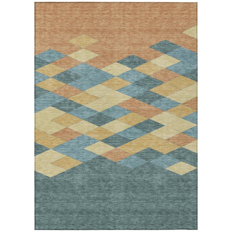 Machine Washable Indoor/ Outdoor Modern Avo Chantille Rug