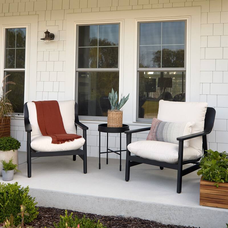Pomona Outdoor Chair Set (2) with Sunbrella Cushions by Real Flame