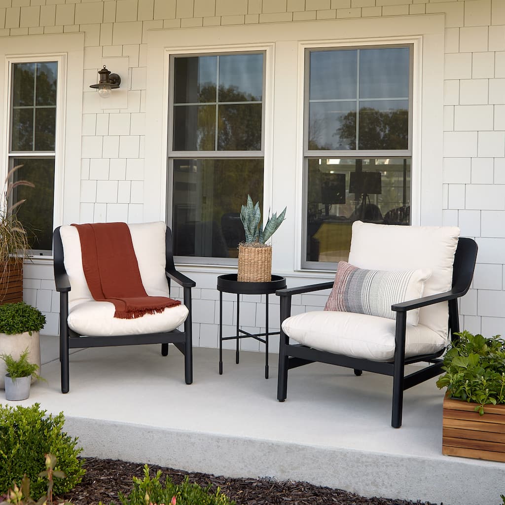 Pomona Outdoor Chair Set (2) with Sunbrella Cushions by Real Flame