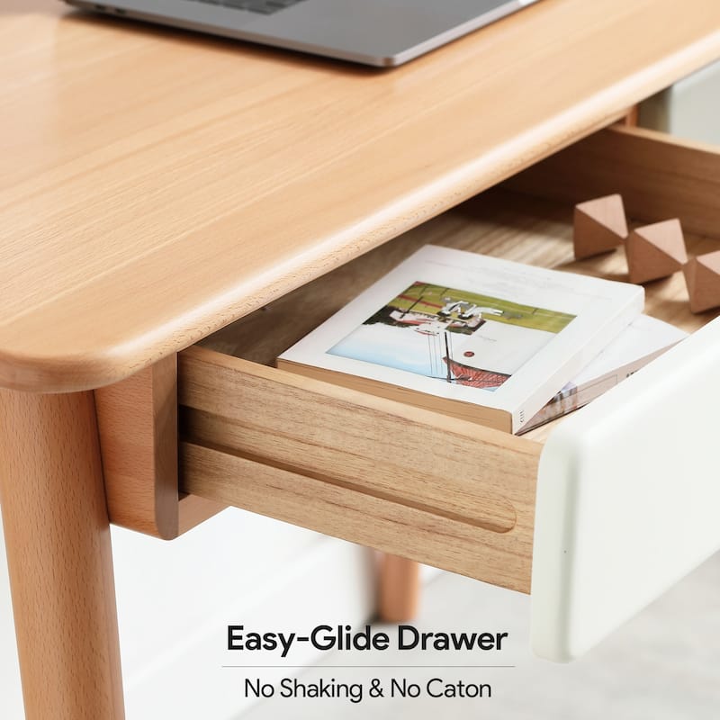 Solid Wood Computer Desk - 47'' Large Size Office Desk with 2 Drawers
