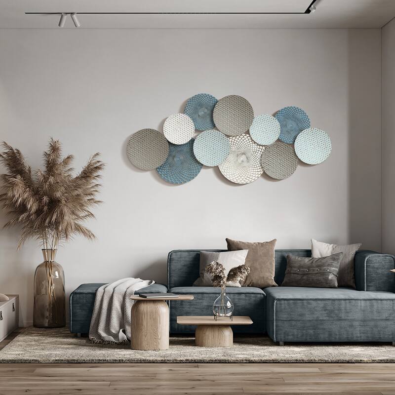 Distressed Multi-Color Pastels Abstract Metal Wall Decor