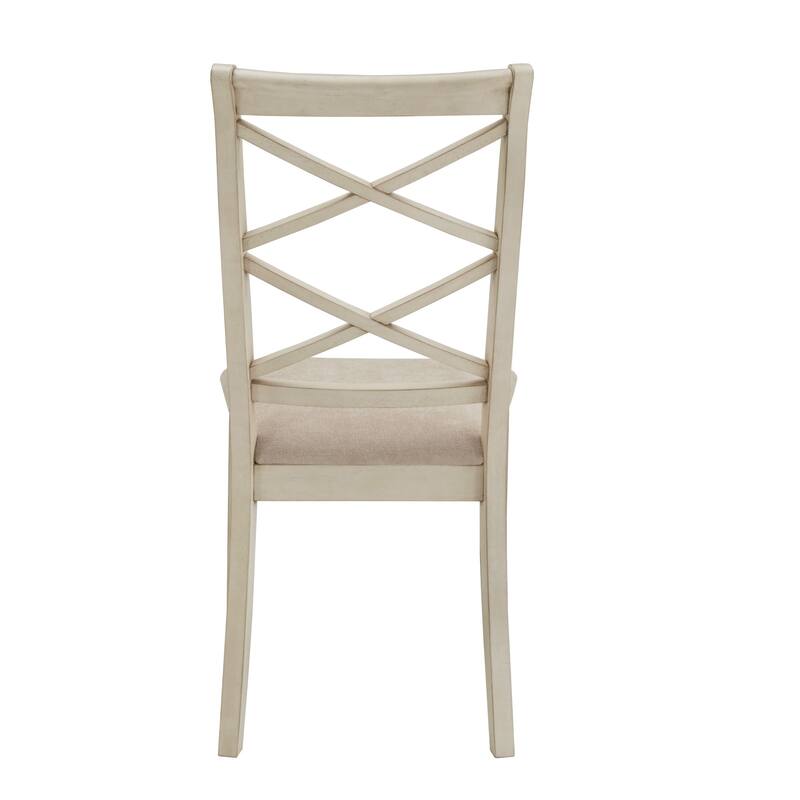 Eleanor Two-tone Wood Finish 78" Dining Set with Double Cross Back Chairs by iNSPIRE Q Classic