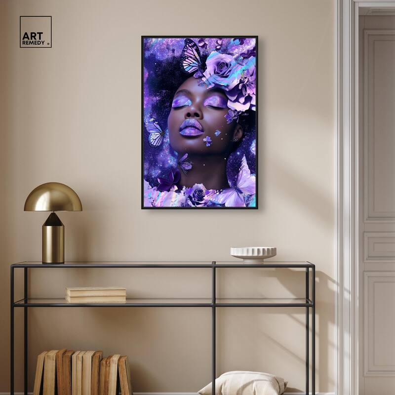 A Glistening Neon Woman Canvas by Art Remedy