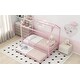 preview thumbnail 33 of 32, Roomfitters Twin Size Metal House Bed with Fence, Space-Saving Design with Trundle, Fun and Practical