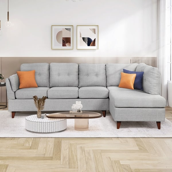 L-Shape Sectional Couch Sofa with Chaise Lounge and One Lumbar Pad - Bed Bath & Beyond