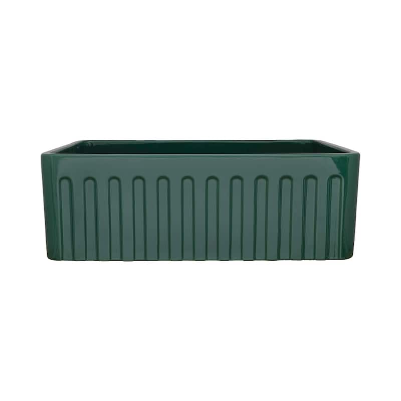 Ruvati 33 x 20 inch Fireclay Farmhouse Apron-Front Kitchen Sink - Emerald Green - RVL2300EG