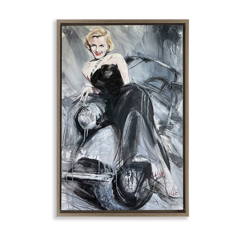 Stupell Timeless Fashion Woman Framed Floater Canvas Wall Art Design By Lucille Lee - 17 x 25 - Brown