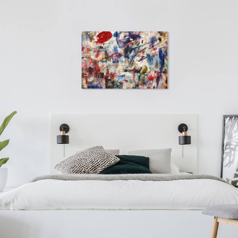 Wynwood Studio Canvas Abstract Dalinsky Due Blue and Dark Red Modern & Contemporary Wall Art Canvas Print - 24 x 36
