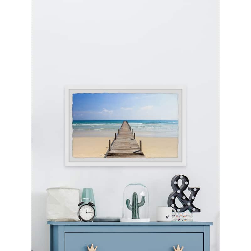 'Coastal Bridge' Framed Painting Print