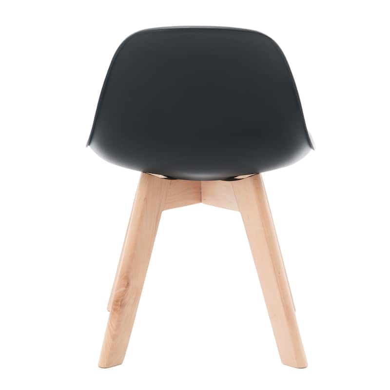 Porthos Home Brynn Kids Chair, Plastic Shell With Seat Cushion, Beech Wood Legs