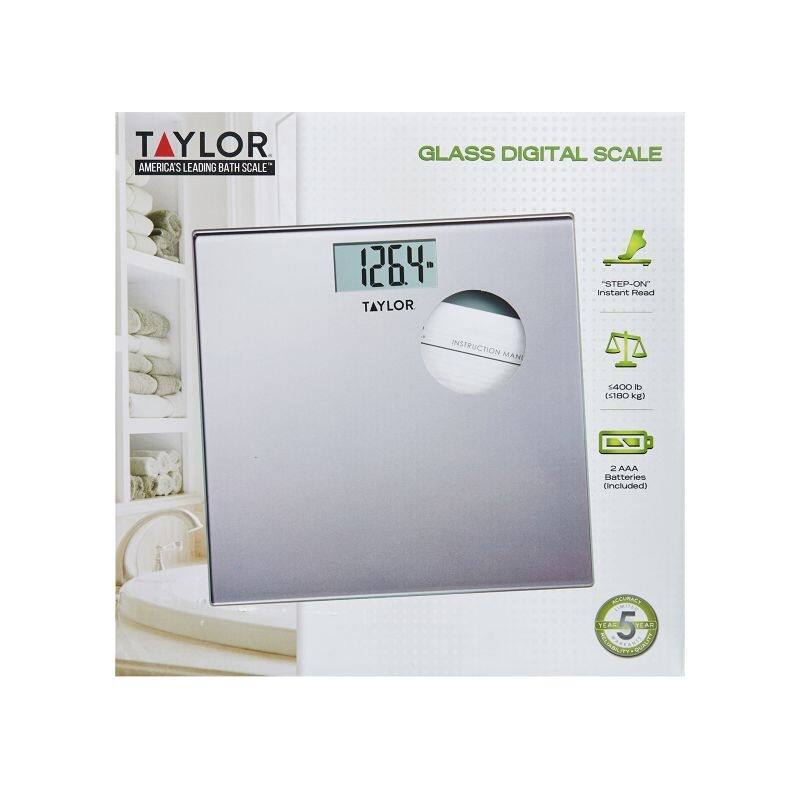Taylor Silver Glass Digital Bathroom Scale