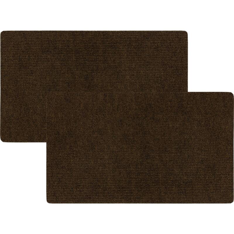 Mohawk Home Utility Floor Mat for Garage, Entryway, Porch, and Laundry Room - 1'6" x 2'6" (2 Pack) - Brown