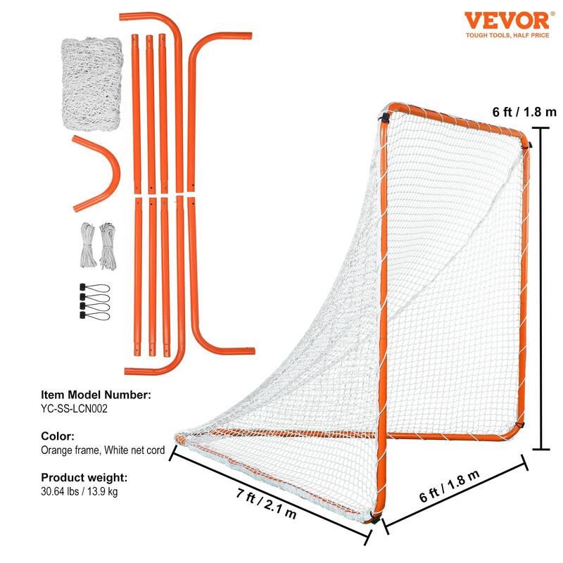 VEVOR Lacrosse Goal, Steel Frame Backyard Lacrosse Training Equipment