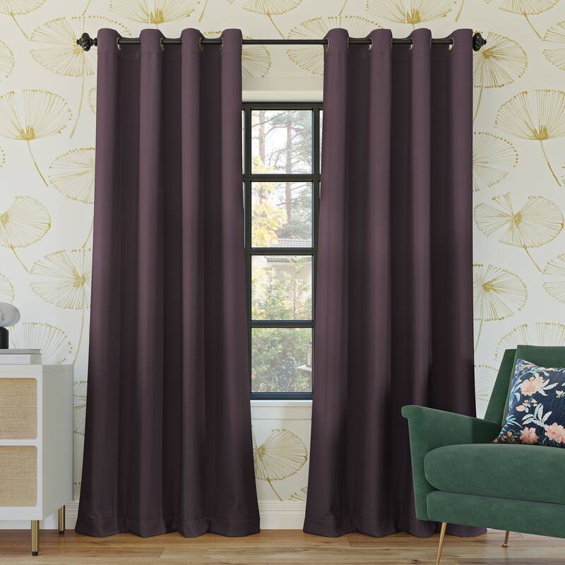 Sun Zero Oslo Theater Grade Extreme Total Blackout Grommet Curtain Panel, Single Panel - 52 x 63 - Fig