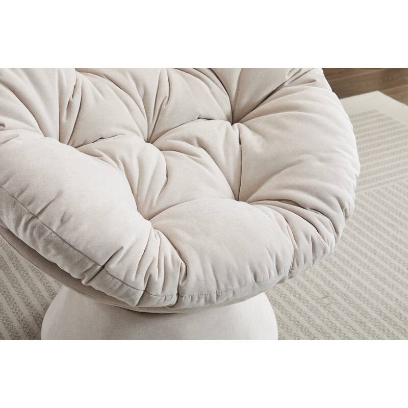 Oversized Swivel Accent Chair, 360-Degree Swivel Barrel Chair, Papasan Chair for Living Room and Bedroom Comfort