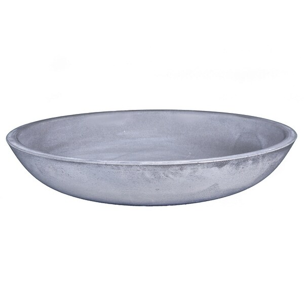 Eden Bath 17-in Concrete Shallow Round Vessel Sink - Light Gray