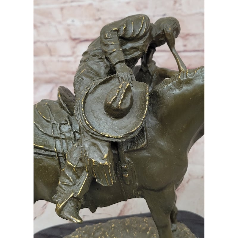 Bronze Equestrian Statue – Children Embracing Imitative Horse On Marble