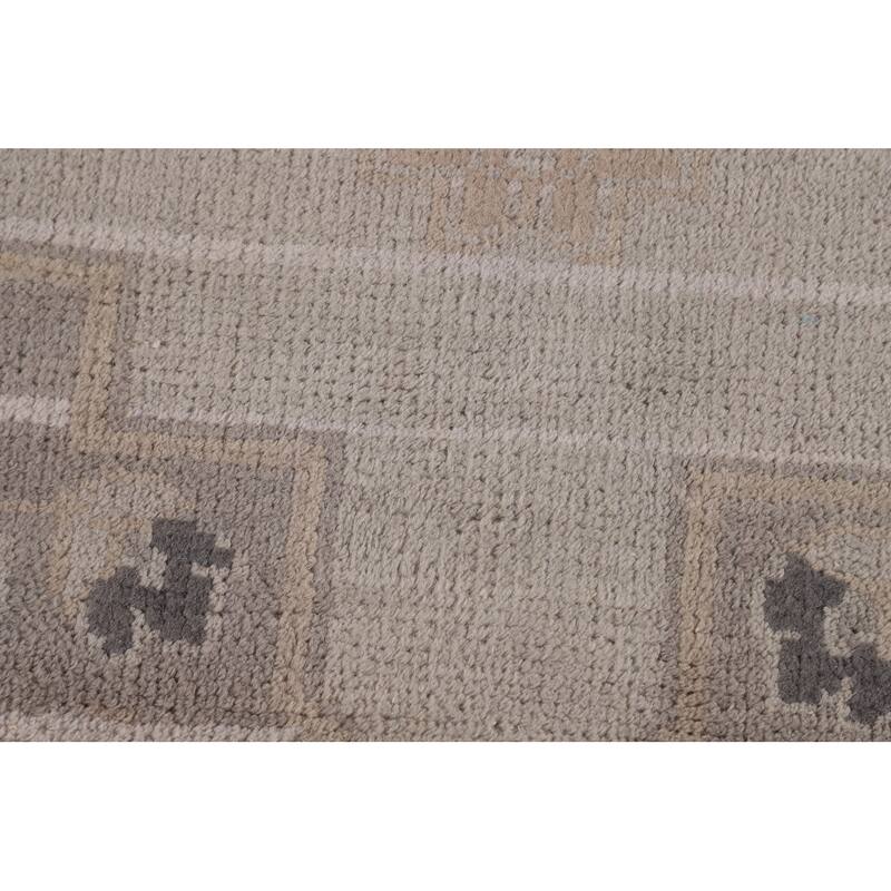 Geometric Heriz Serapi Indian Area Rug Hand-Knotted Wool Carpet - 8'9"x 11'8"