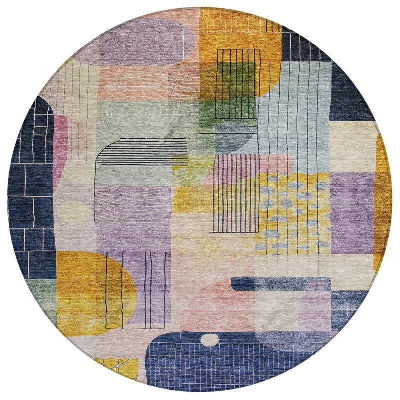 HomeRoots Abstract Transitional Rectangle Outdoor Rug