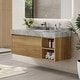 preview thumbnail 37 of 73, 48" Modern Floating Single Bathroom Vanities with Sink, Brown or Natural wood, 2 Drawers