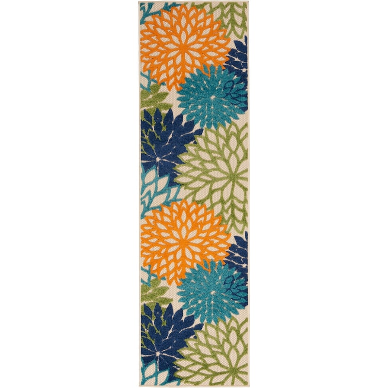 Nourison Aloha Floral Modern, Indoor/Outdoor Area Rug - 2'3" x 8' - Multicolor