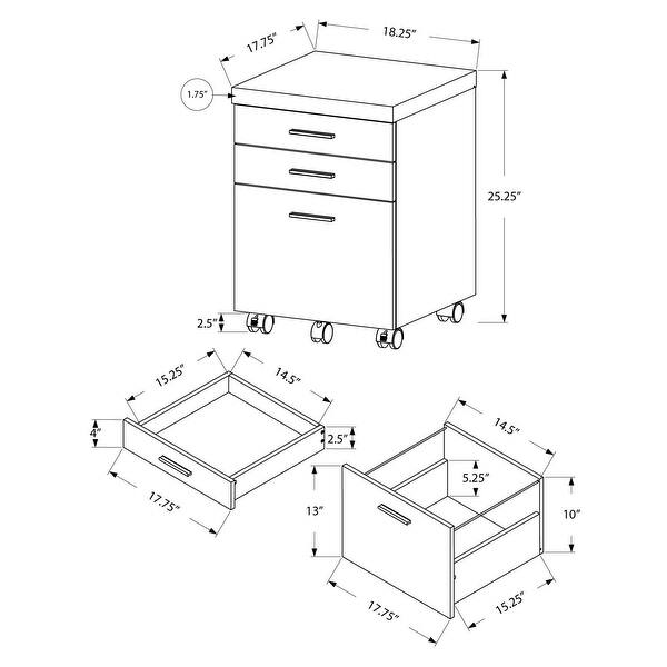 Shop Monarch 7402 Taupe Reclaimed Wood Castors Filing Cabinet With