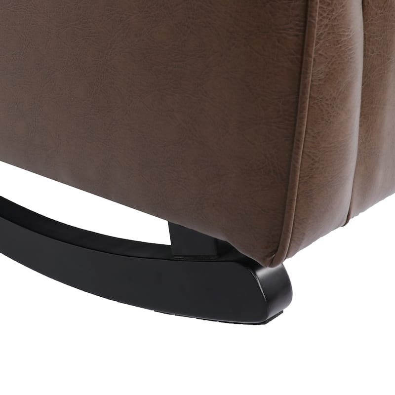 26.5" High Back PU Rocking Chair