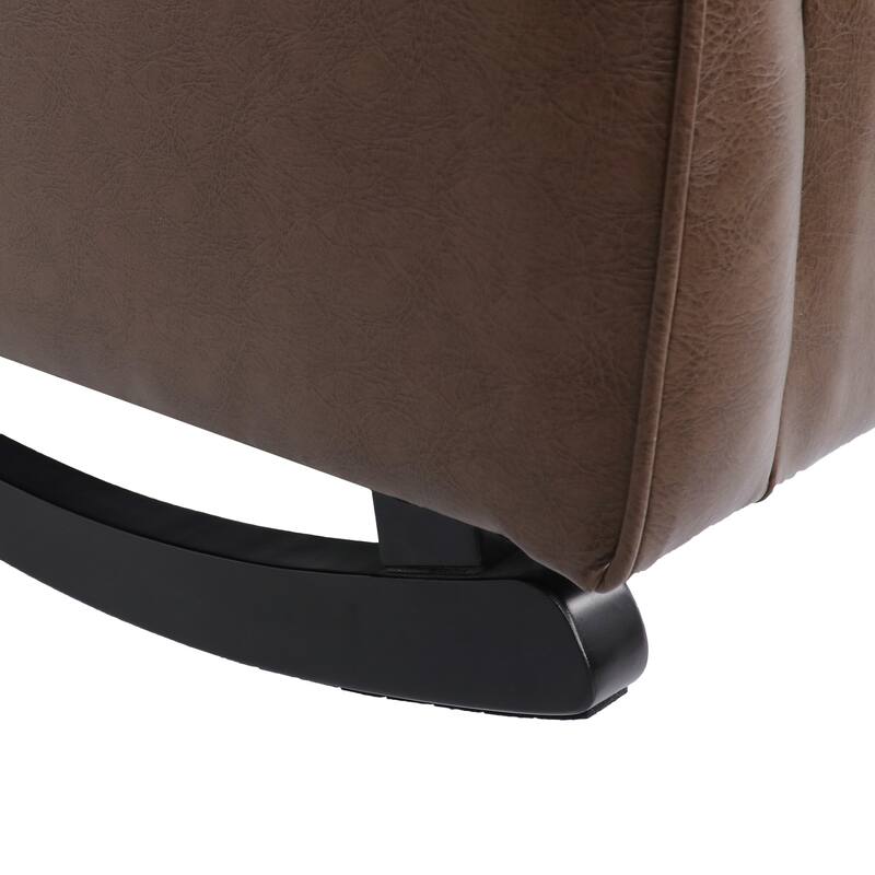 Dark Brown 26.5" High Back PU Rocking Chair