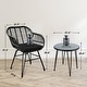 preview thumbnail 15 of 45, 3 Piece Outdoor Wicker Furniture Patio Bistro Set With Cushions for Porch Poolside Garden - 21.2"L x 23.6"W x 31.5"H