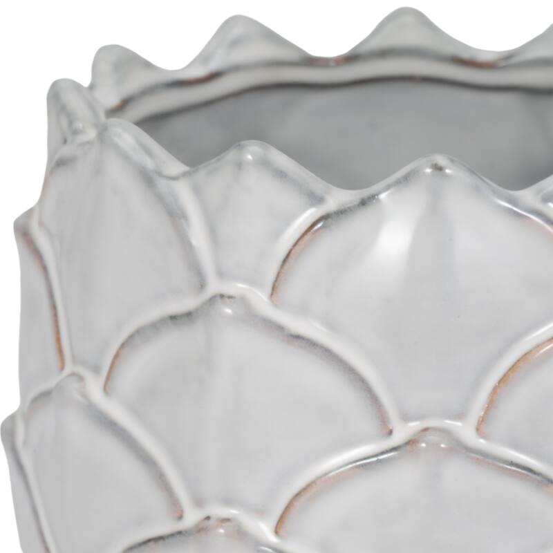 Sagebrook Home 5"H White Artichoke Planter