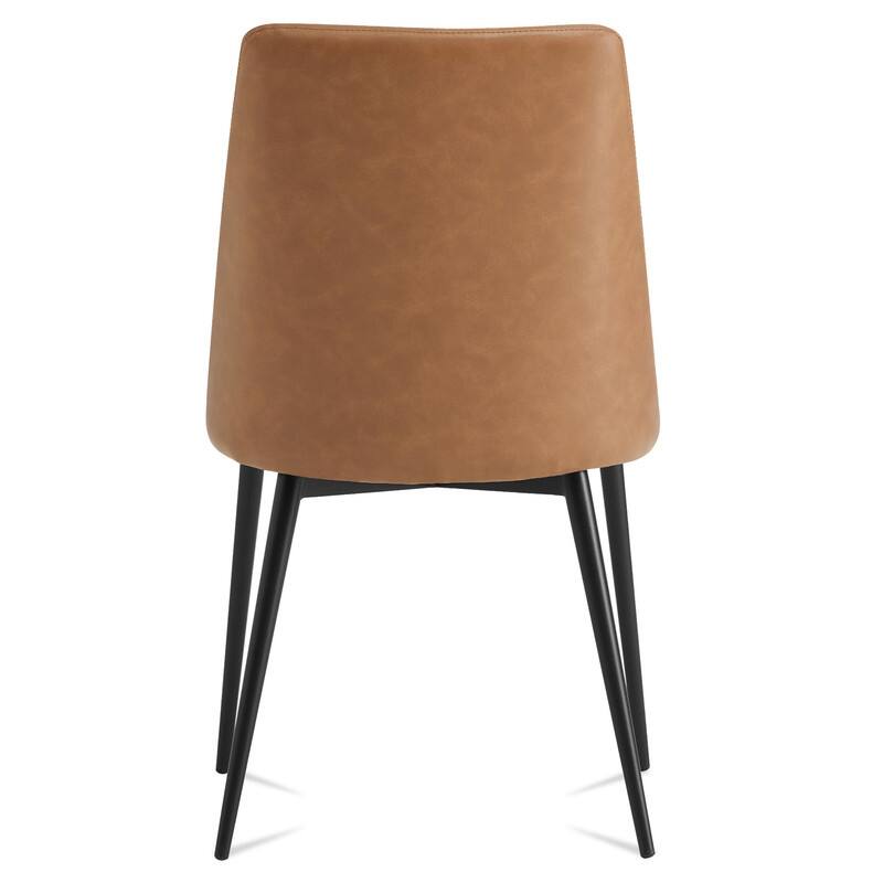 Ariel Mid-Century Upholsteried Dining Chair with Metal Legs Set of 2