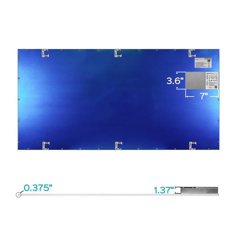 Luxrite 2x4 FT LED Flat Panel Light, 72W, 0-10V Dimmable, 24x48 Inch LED Light Panel, UL Listed, 4-Pack