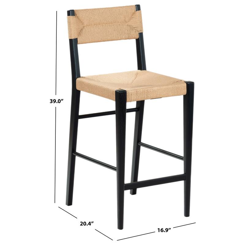 SAFAVIEH Couture Cody Rattan Counter Stool - 17"W x 20"D x 39"H