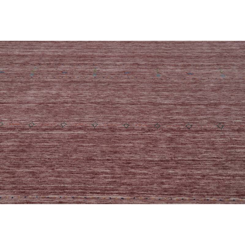 Hand Knotted Oriental 100% Wool Carpet Tribal Tribal Pink Gabbeh Area Rug - 9' 8'' X 7' 10''