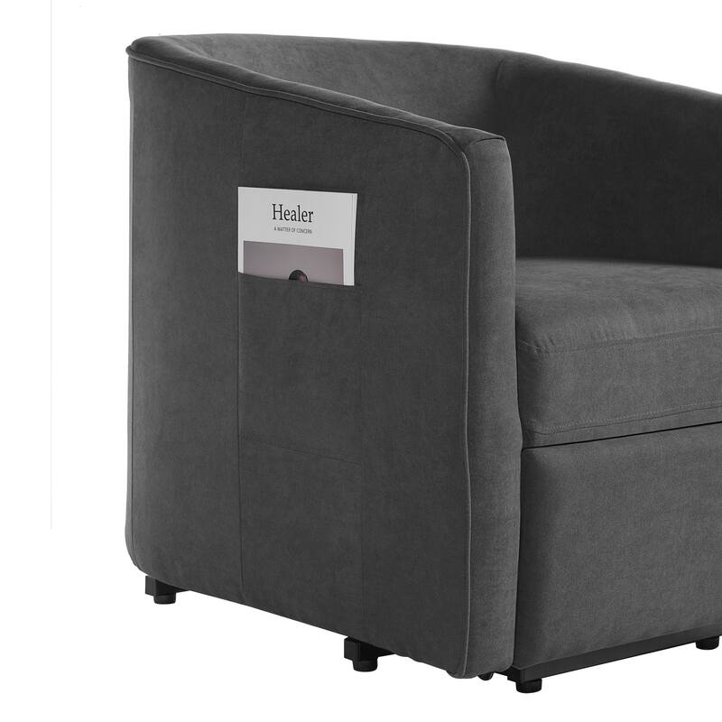 Power Lift Recliner Barrel Shape Recliner Chair Lift Assist Reclining Chair Electric Lift Chair with Footrest and Side Pocket