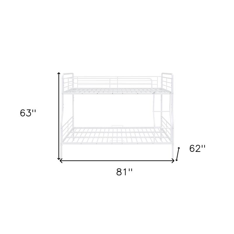 HomeRoots White Full XL Over Queen Contemporary Metal Bunk Bed