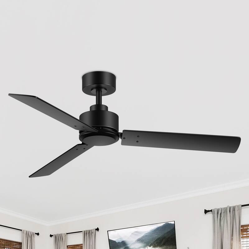 48-in Indoor Black Large Ceiling Fan without Light(3-Blade)