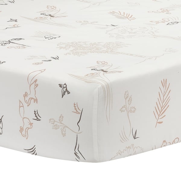 slide 2 of 7, Lambs & Ivy Treetop Fox Woodland Breathable Cotton Fitted Crib/Toddler Sheet - Crib