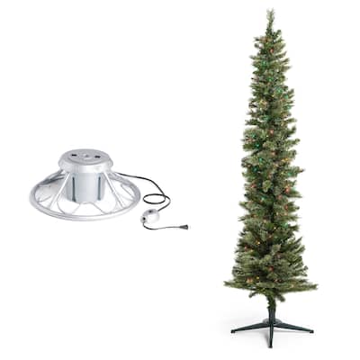 Home Heritage Rotating Tree Stand Base w/Stanley 7' Artificial Christmas Tree - 12.7