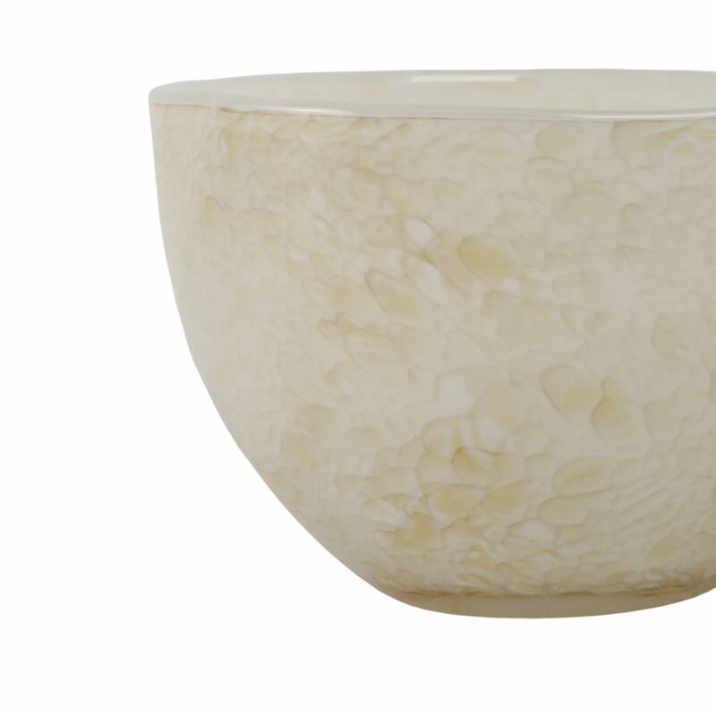 Glass Decorative Bowl Modern Glam Textured Sleek Curved Design - 9" x 9" x 6"