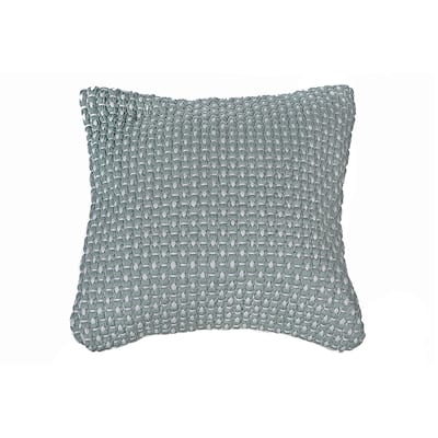 Microfibre Handloom Cushion Silt Green 18 X 18 - Set of 2