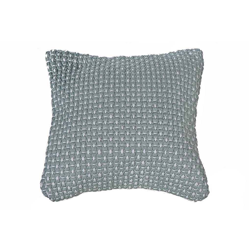 Microfibre Handloom Cushion Silt Green 18 X 18 - Set of 2