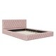 preview thumbnail 6 of 9, 2-Pcs Tufted Upholstered Platform Wooden Bedframe with Ottoman, Pink