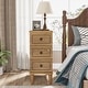 preview thumbnail 8 of 26, Fully Assembled Narrow End Table, Solid Wood Side Table with 3 Drawers, Vintage Nightstand Slim Bedside Table for Small Spaces